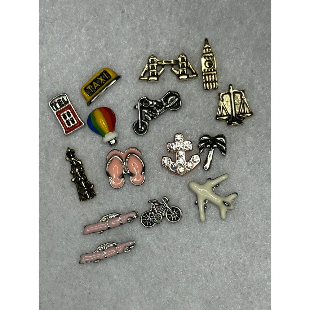 NEW Floating Charm Lot- TRAVEL, South Hill Designs, Custom Jewelry, Locket- 15
